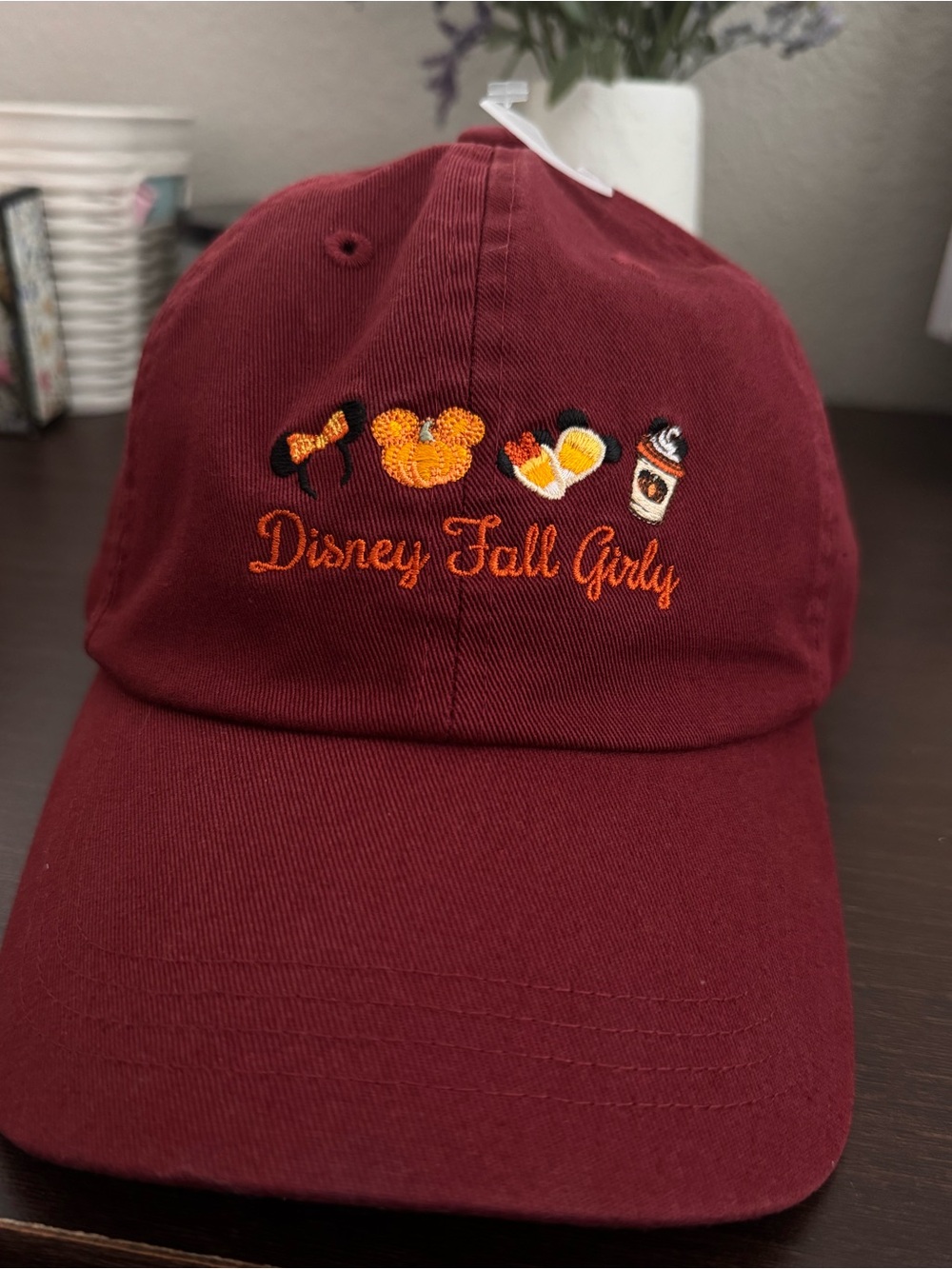 Disney Parks  🍁 Fall Girly Hat
Burgundy Mickey Pumpkin 🎃 Spice
Baseball Cap 2026